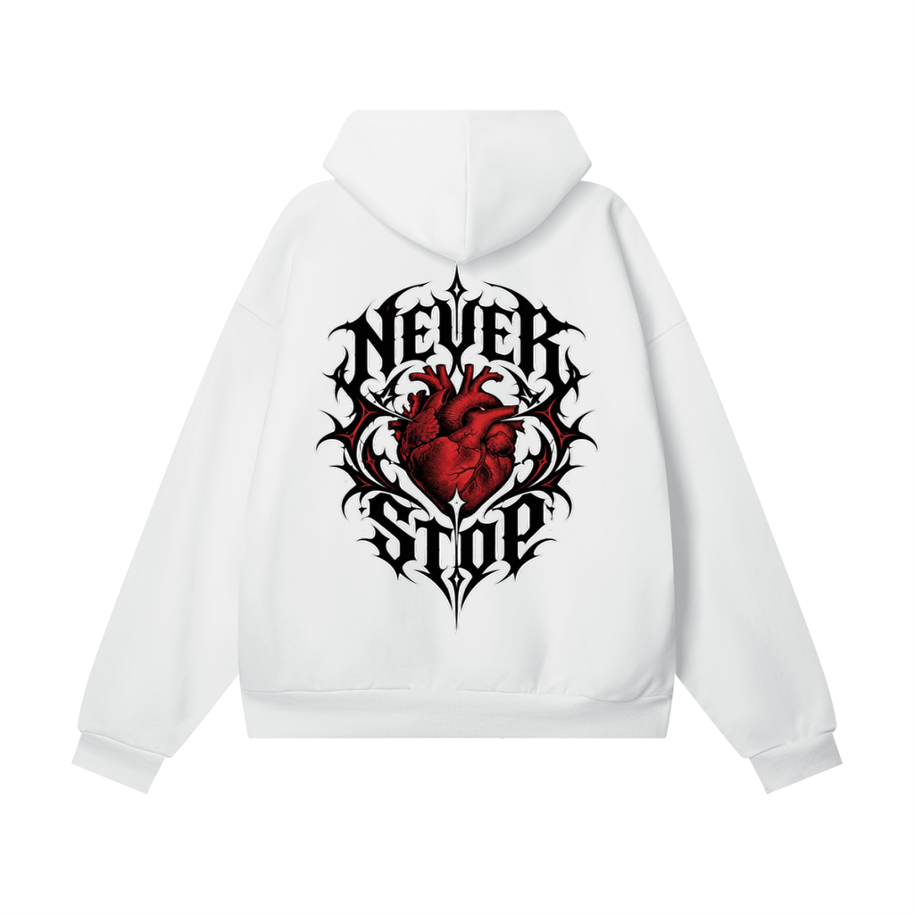 Heavyweight Hidden Pocket Fleece Hoodie | NEVER STOP