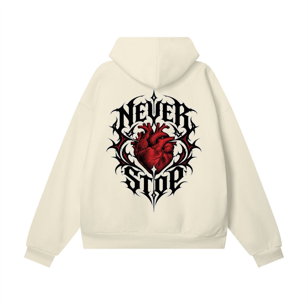 Heavyweight Hidden Pocket Fleece Hoodie | NEVER STOP