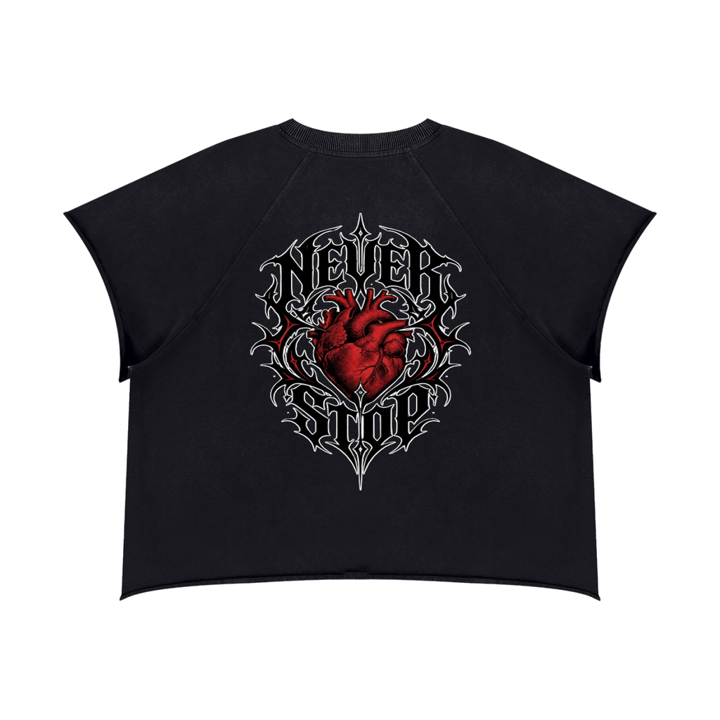 Vintage Wash Raw Edge Boxy Tee | NEVER STOP
