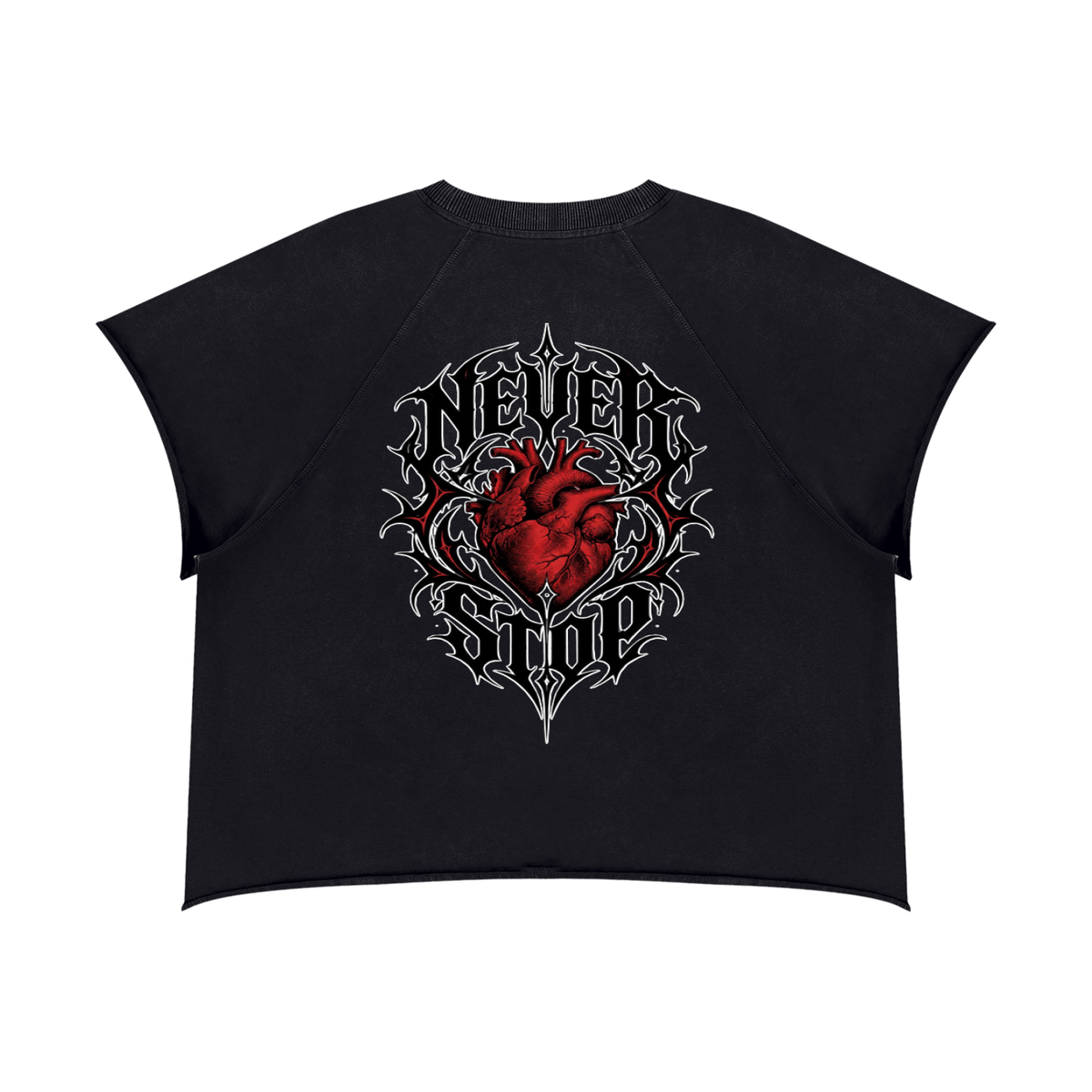 Vintage Wash Raw Edge Boxy Tee | NEVER STOP
